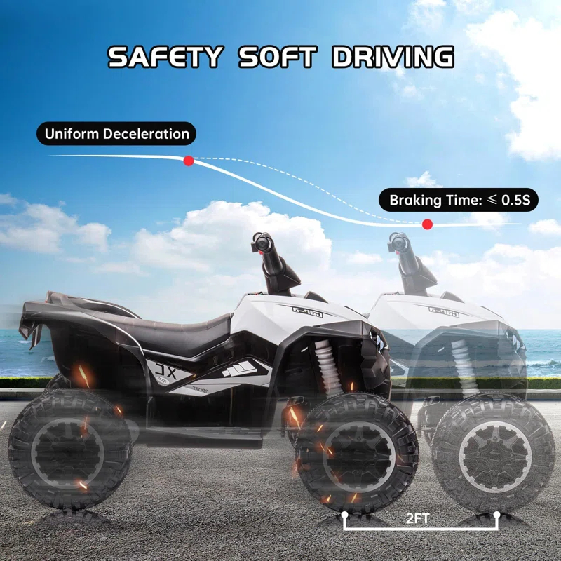 Hetoy 12V Battery Powered Electric Four-Wheeler With Music