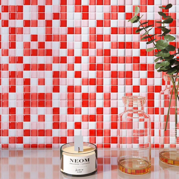 Supreme Tile Glare 11.82 in. x 11.82 in. Squares Glossy Glass Mosaic Tile