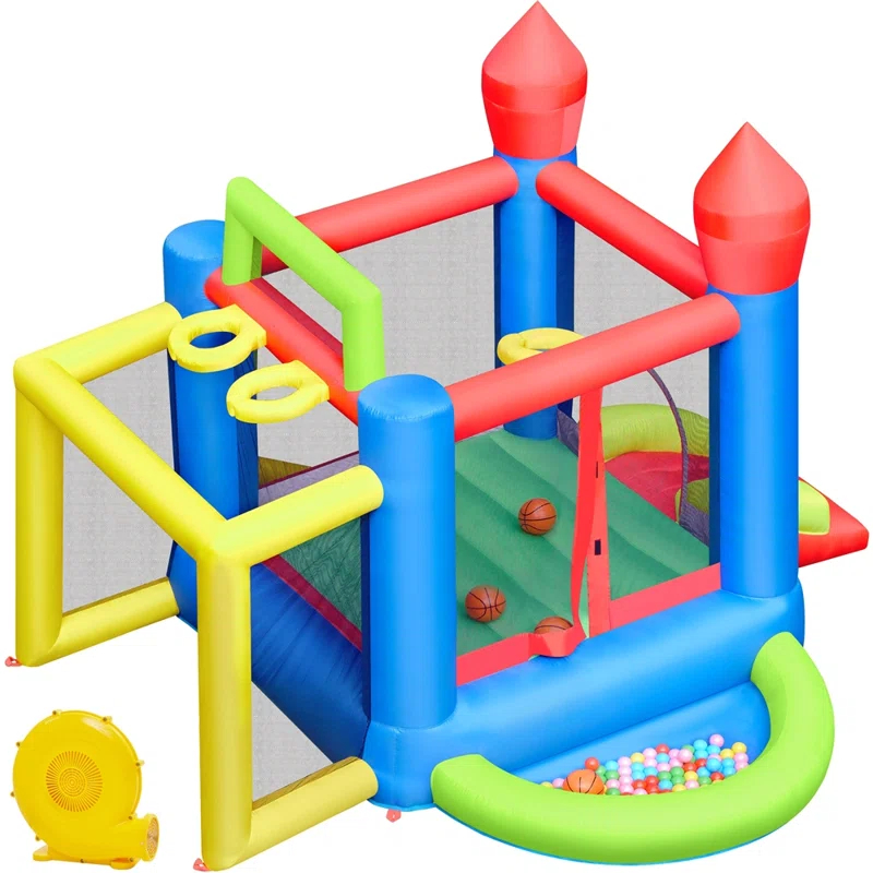 11.2' x 9.6' Bounce House with Slide and Air Blower