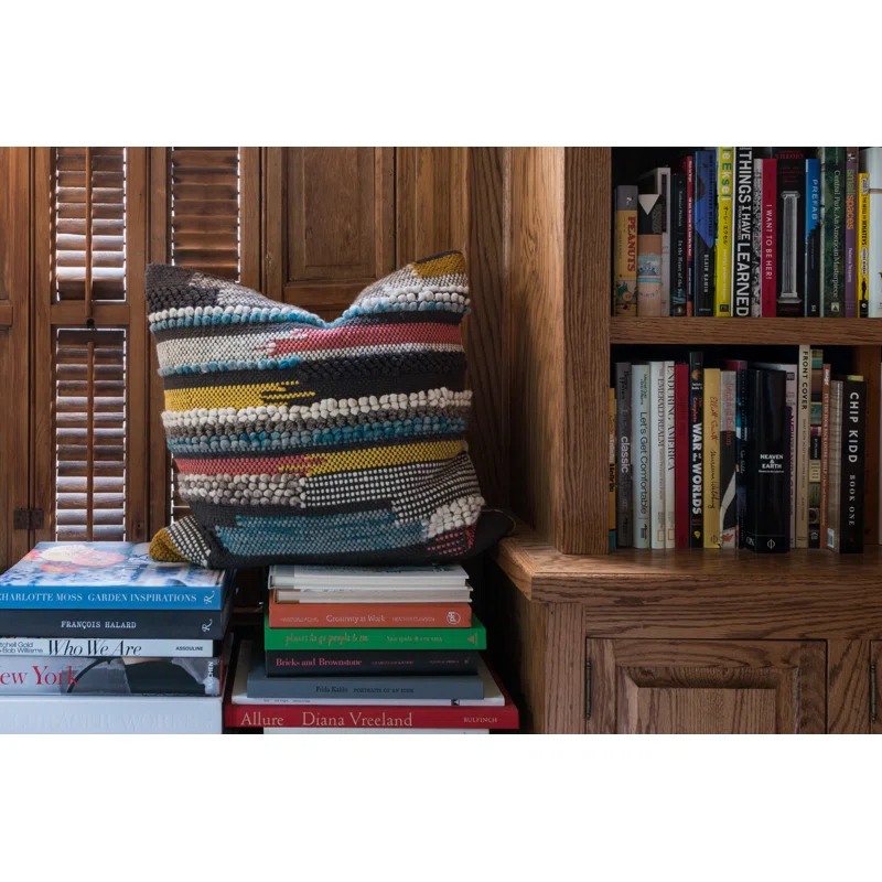 Embroidered Wool Blend Pillow Cover