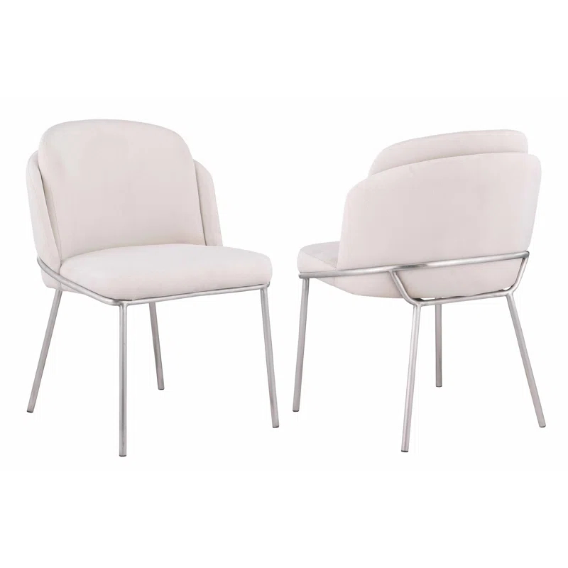 Contemporary Double-layered Curved Back Side Chair