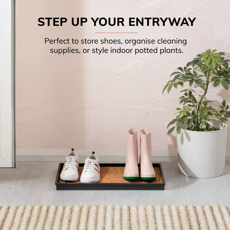 Anji Mountain Eco-Friendly Rubber Boot Tray for Muddy Shoes, Garden Tools, and Pet Supplies (Available in Multiple Sizes)