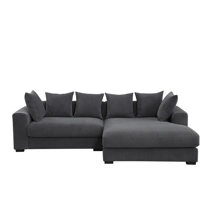 DEVION Furniture Naomi Corduroy Upholstered Sectional