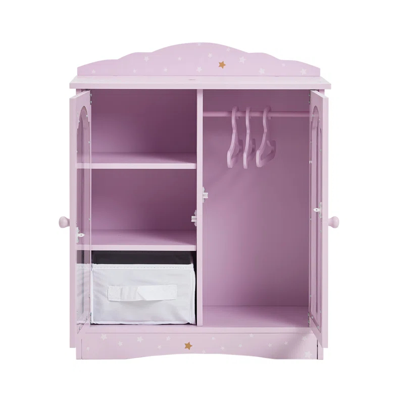 Olivia's Little World Olivia's Little World Twinkle Stars Princess Doll Closet with 3 Hangers