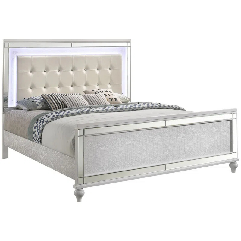 Benjara Lee Upholstered Platform Bed