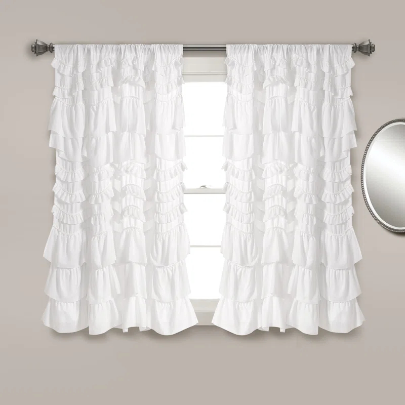 Lush Decor Kemmy Polyester Semi Sheer Curtain Single Panel
