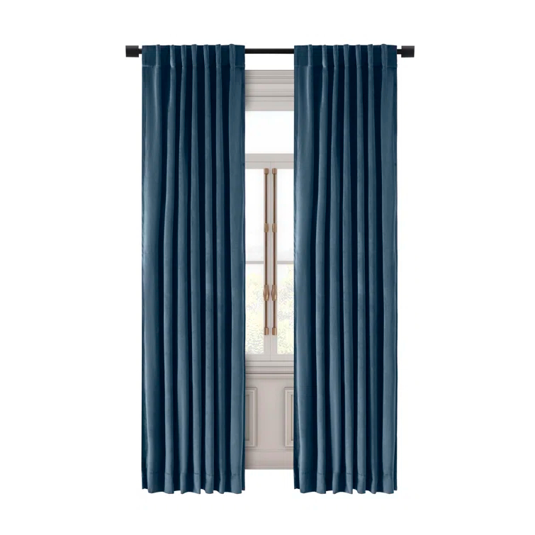 Everly Quinn Premium Velvet Myreon Solid Color Blackout Thermal Rod Pocket Single Curtain Panel Liner