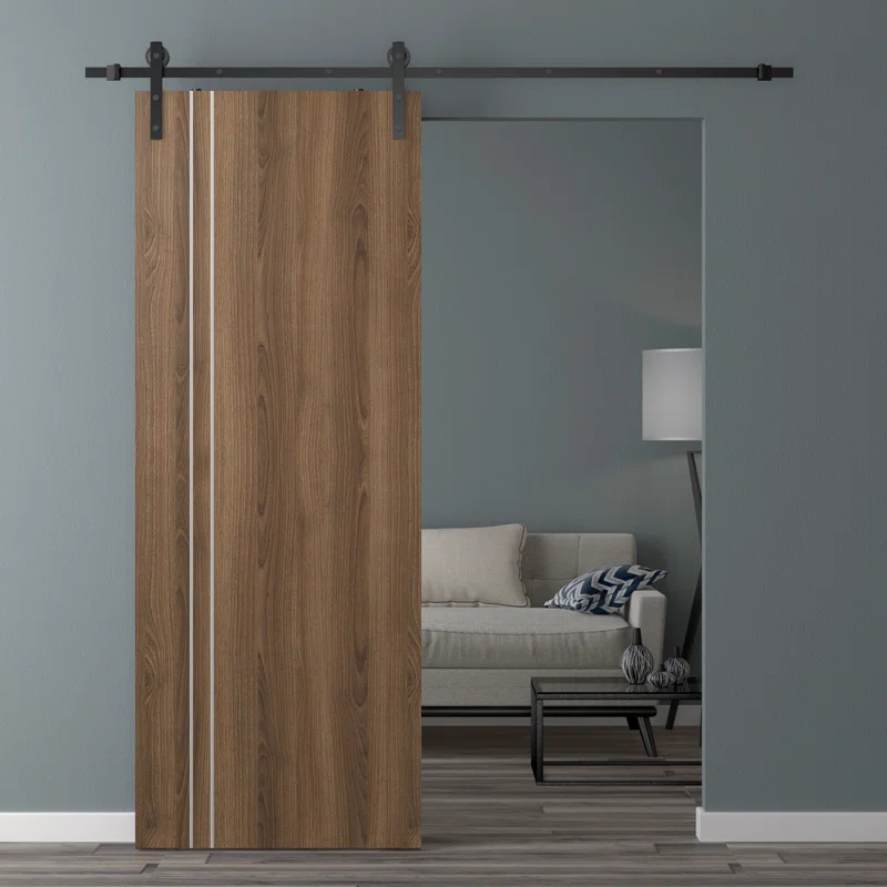 Belldinni Optima 2V Manufactured Wood Composite Sliding Barn Door With Hardware Kit