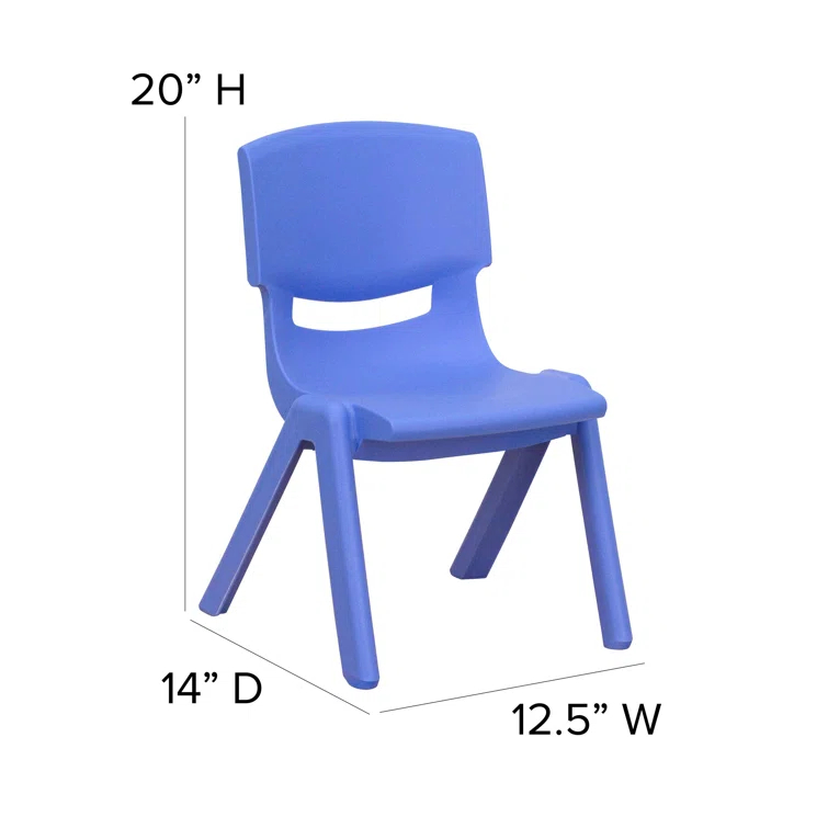 Flash Furniture Goddard Plastic Stack School Chair with Seat, 3rd-7th School Chair (Set of 4)