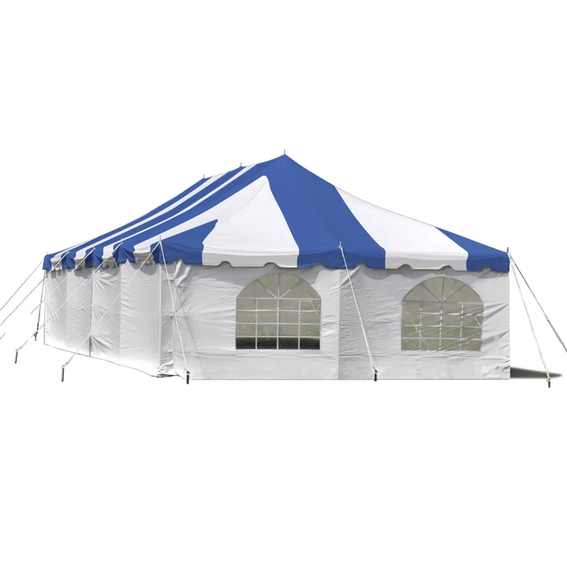 Party Tents Direct 20' x 20' Weekender Pole Party Tent with Sidewalls, Red