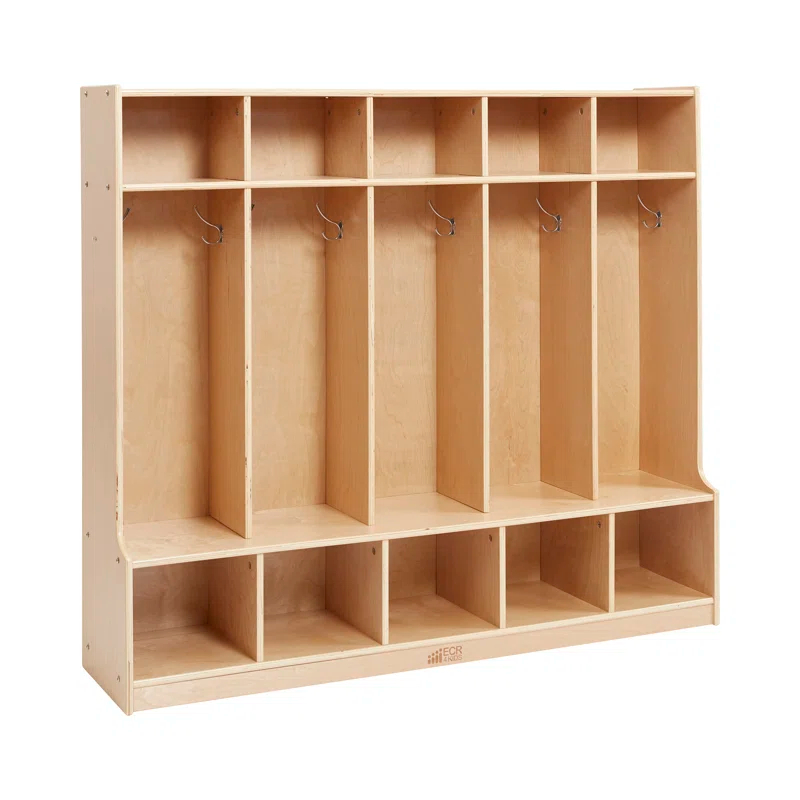 ECR4Kids ECR4Kids 5-Section Coat Locker with Bench, Classroom Furniture