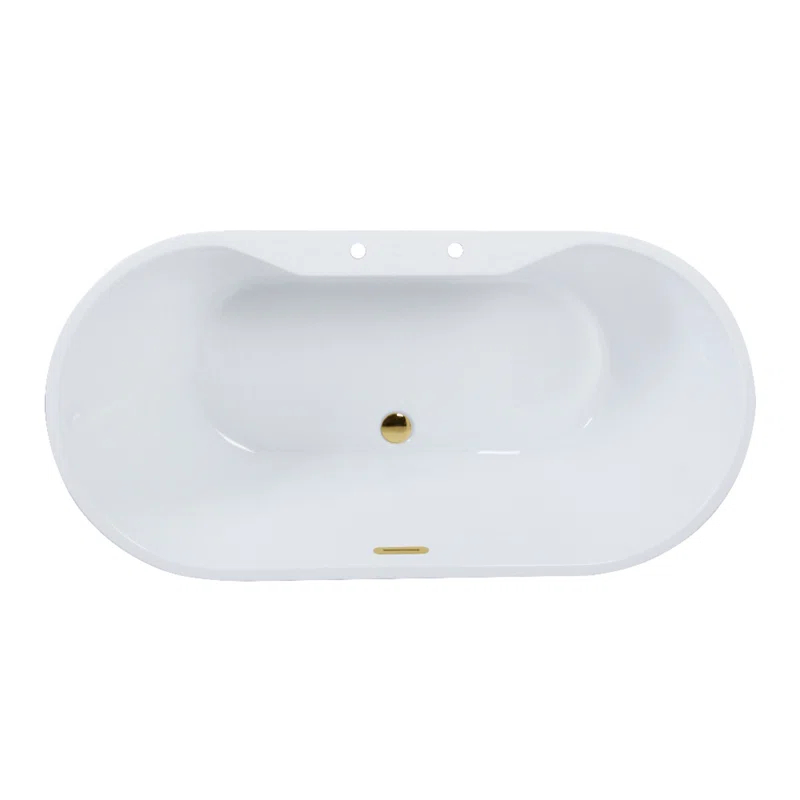 Kingston Brass VT7DE512823C422 Kingston Brass Aqua Eden 51-Inch Acrylic Oval Double Ended Freestanding Tub With Drain