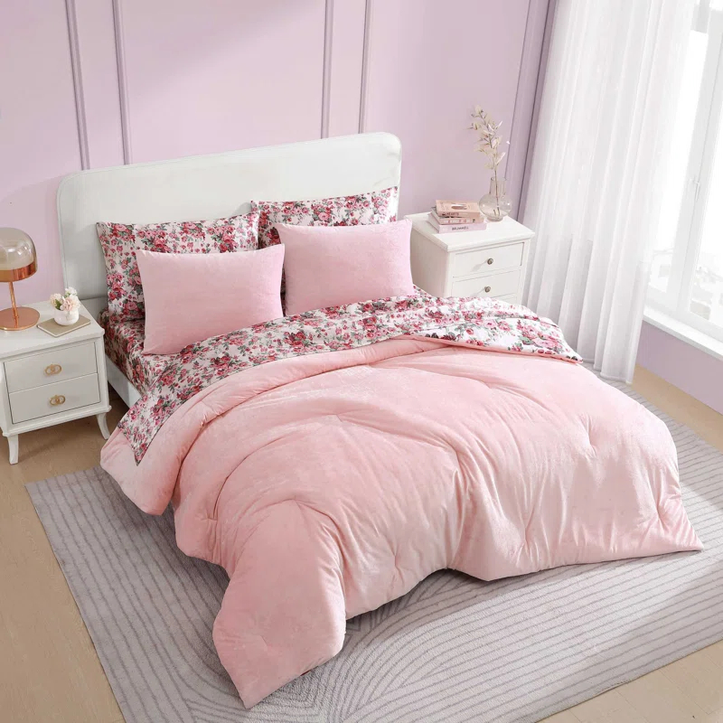 Betsey Johnson Betsey Johnson Solid Reversible Comforter Set