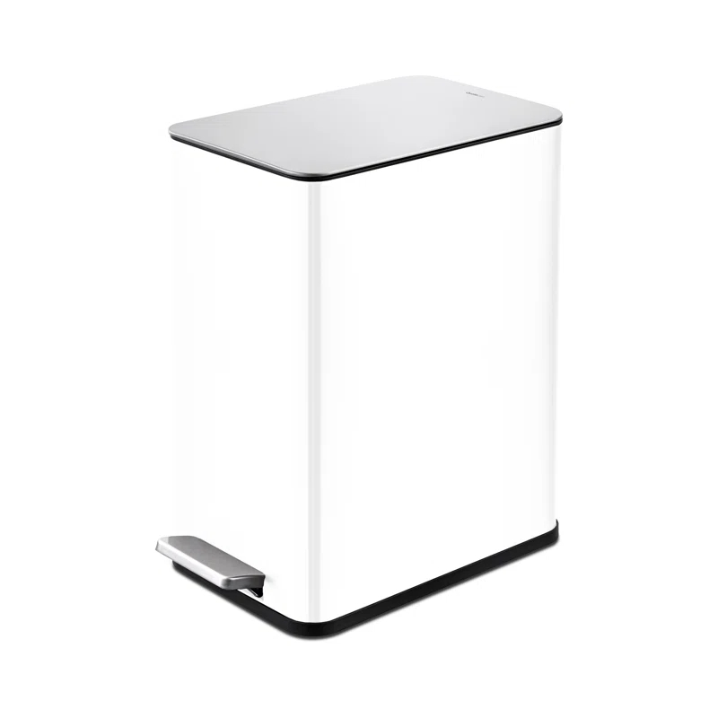 Wayfair Basics® 2.6 Gallon Stainless Steel Rectangular Step On Bathroom Trash Can
