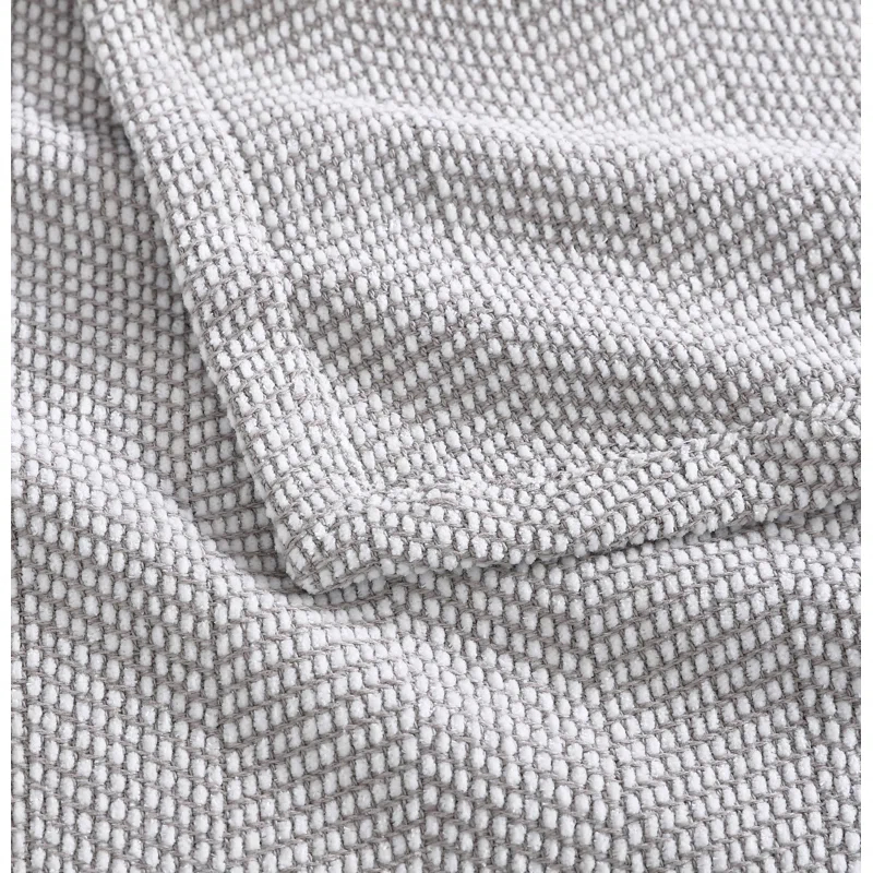 Vera Wang Chenille Pique Cotton Grey Blanket
