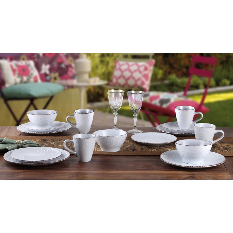Lorren Home Trends Lorren 16 Piece Stoneware Dinnerware Set - Service for 4