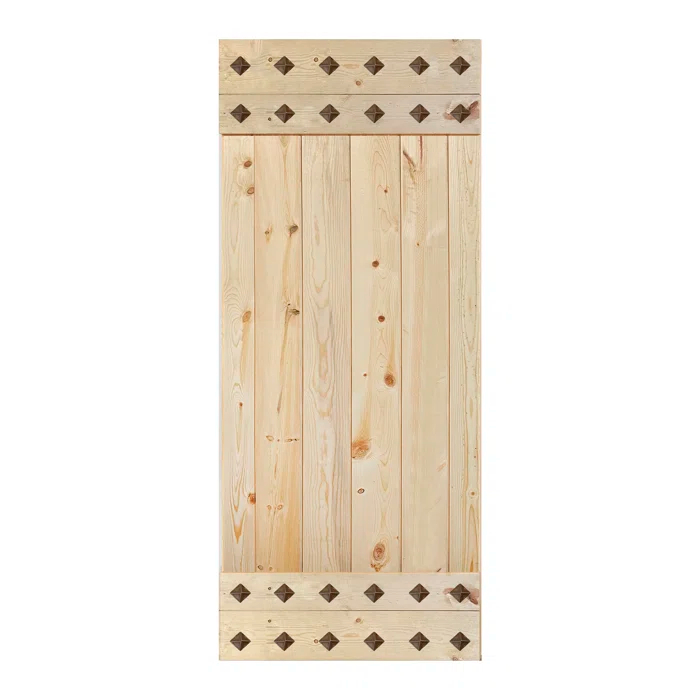 IsLife 84'' Solid Wood Paneled Matte without Installation Hardware Kit Barn Door