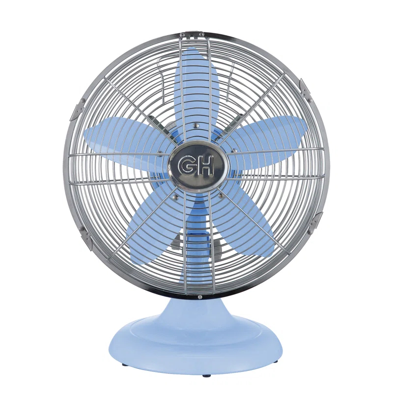 Good Housekeeping Good Housekeeping's All-Metal Retro 3-Speed 12" Oscillating Office Desk Table Fan (Multiple Finishes Available)