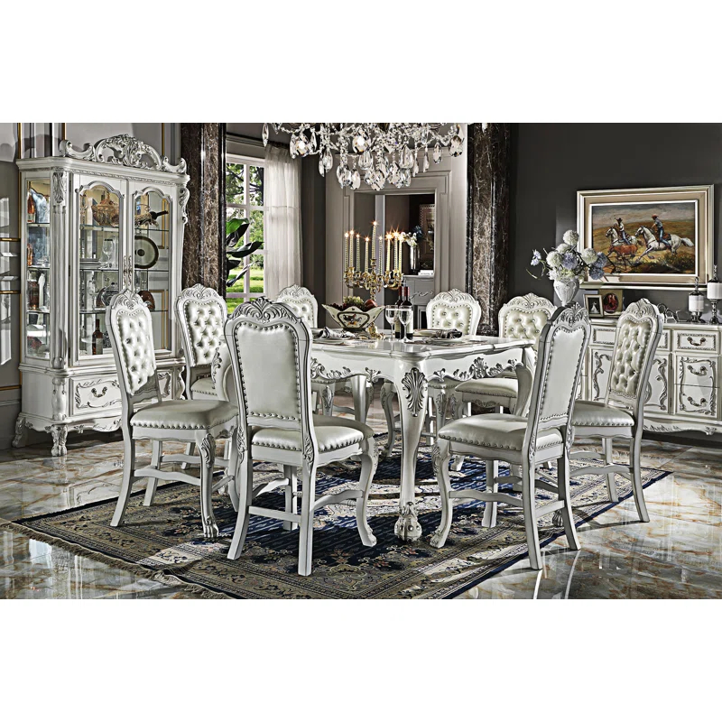 ACME Dresden  Counter Height Table In Bone White Finish