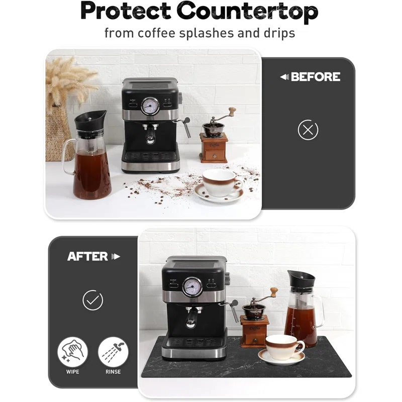 ColourTree Dish Drying Mat Super Absorbent Hide Stain Dish Drying Pad with Non-slip Rubber Backed