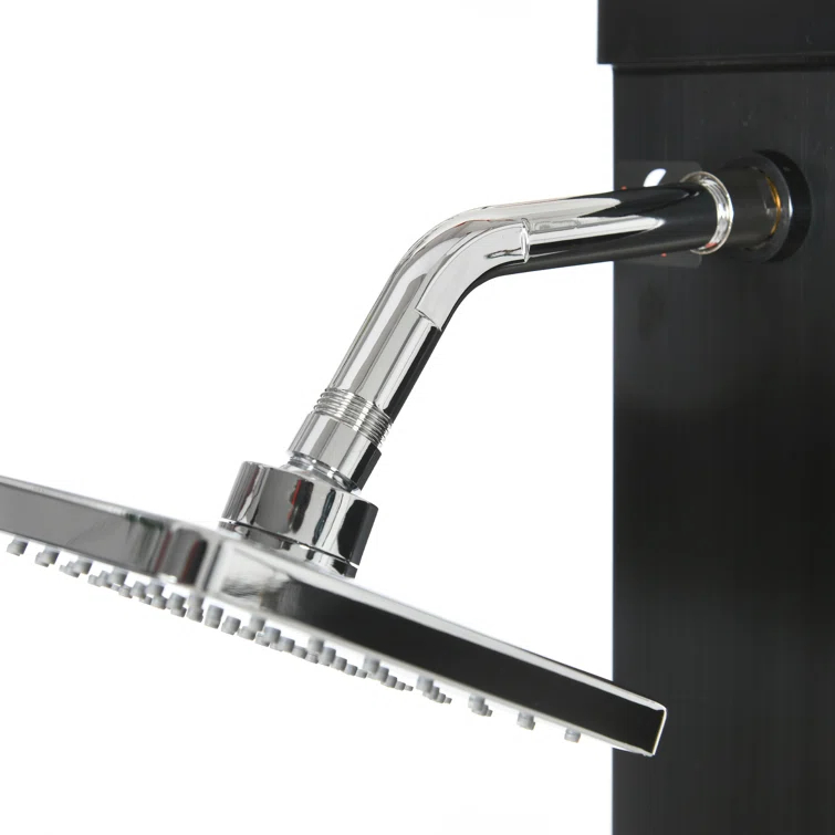 Outsunny Solar Powered Temperature Controlled PVC Freestanding Outdoor Shower with Detachable Shower Head and Footwash Spout