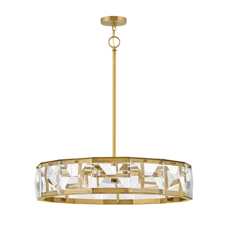 Jolie Integrated LED Drum Chandelier w/ Crystal Accents