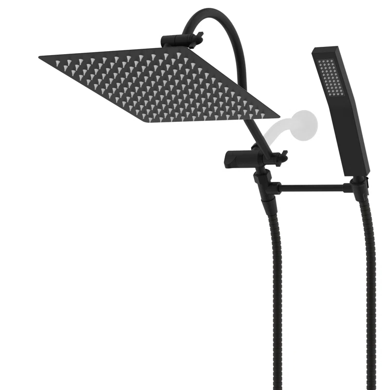 All Metal 12 Inch High-Pressure Rainfall Shower Head with Handheld Sprayer