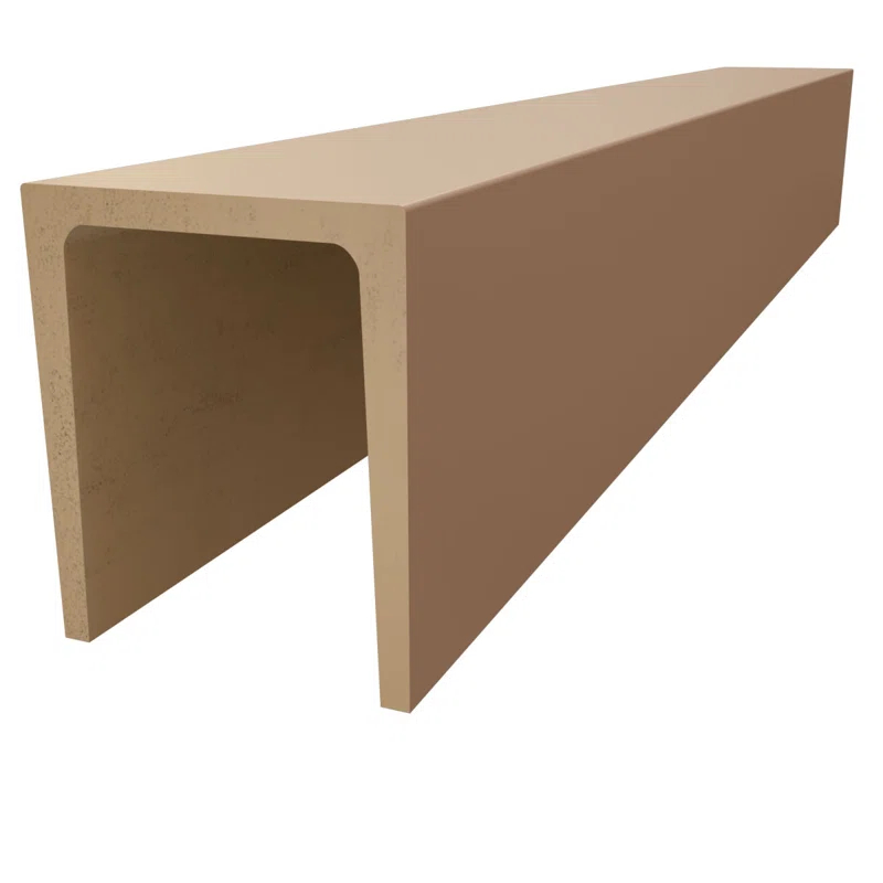 Sanded Smooth HeritageTimber Faux Wood 3-Sided Ceiling Beam (U-Beam)