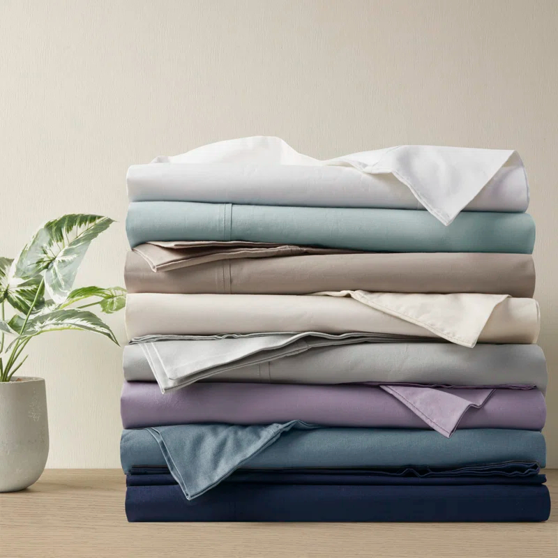 Peached Percale 200 Thread Count Relaxed Cotton Percale Sheet Set