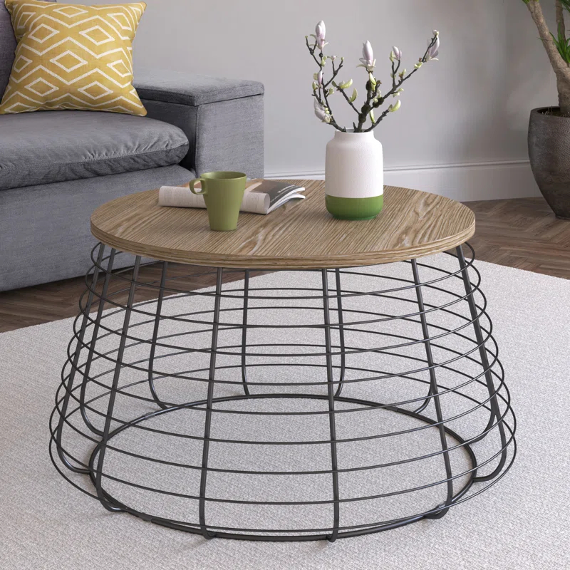 ClickDecor ClickDecor Lydia Matte Black Wireframe Coffee Table