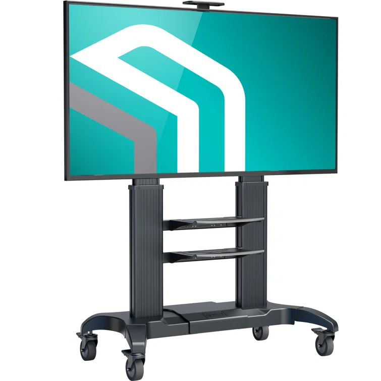 ONKRON Mobile TV Stand for 60-100 Inch Flat/Curved TV up to 301 lbs, Heavy Duty TV Stand Height Adjustable