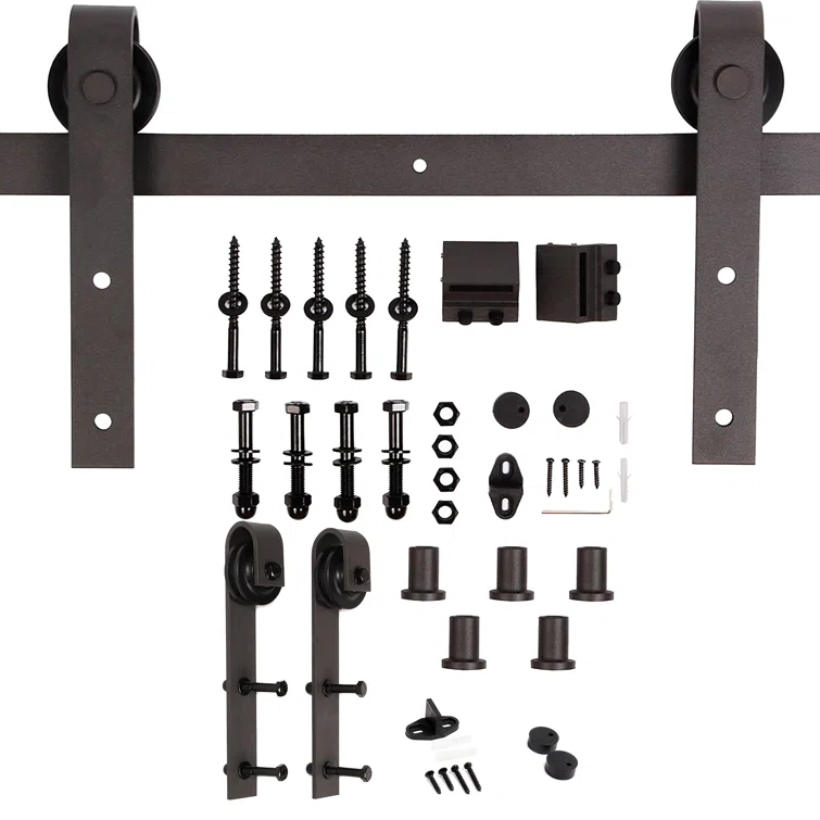 IsLife 84'' Solid Wood Paneled Matte with Installation Hardware Kit Barn Door