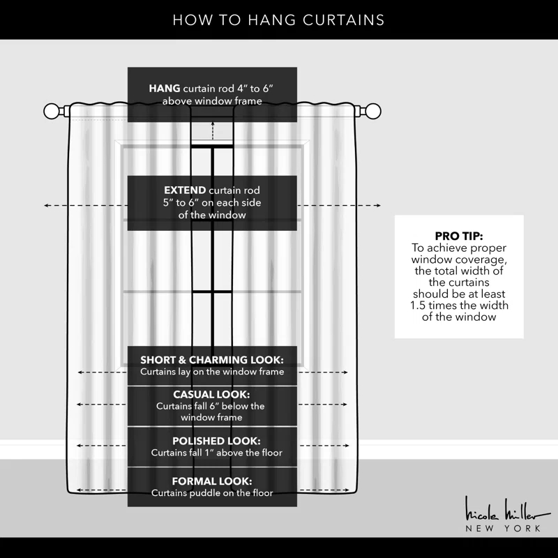 Nicole Miller Faux Linen Slub Textured Hidden Tab/Rod Pocket Top Light Filtering Curtain Panel Pair & Reviews | Wayfair