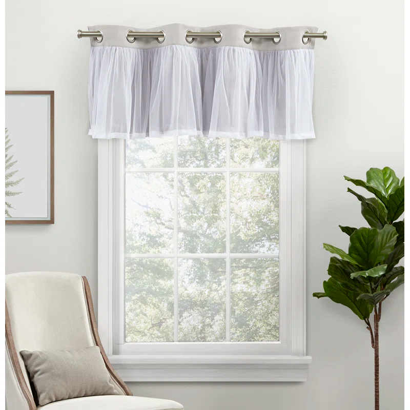 Amalgamated Textiles Catarina Linen Tailored 52'' W Window Valance