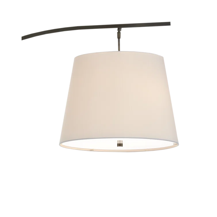 Adjustable Oil Rubbed Bronze Arc Floor Lamp with White Shade