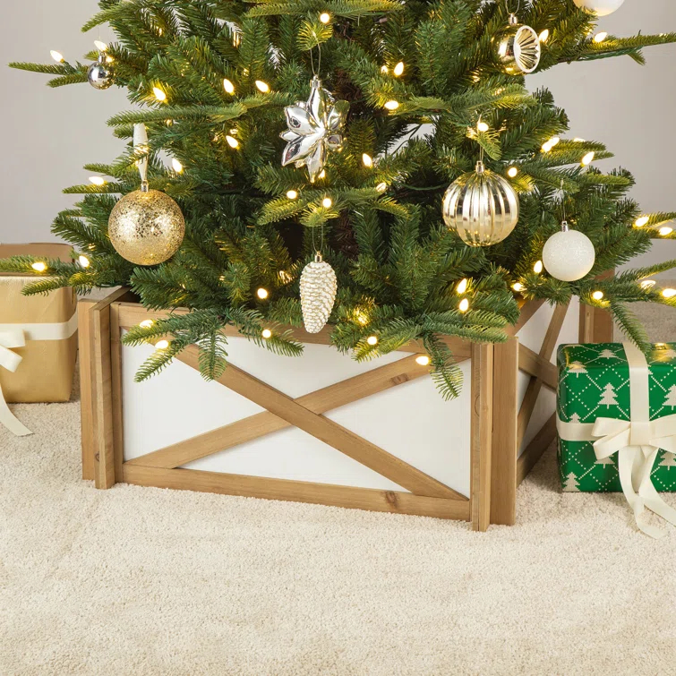 Glitzhome Wooden Christmas Tree Collar