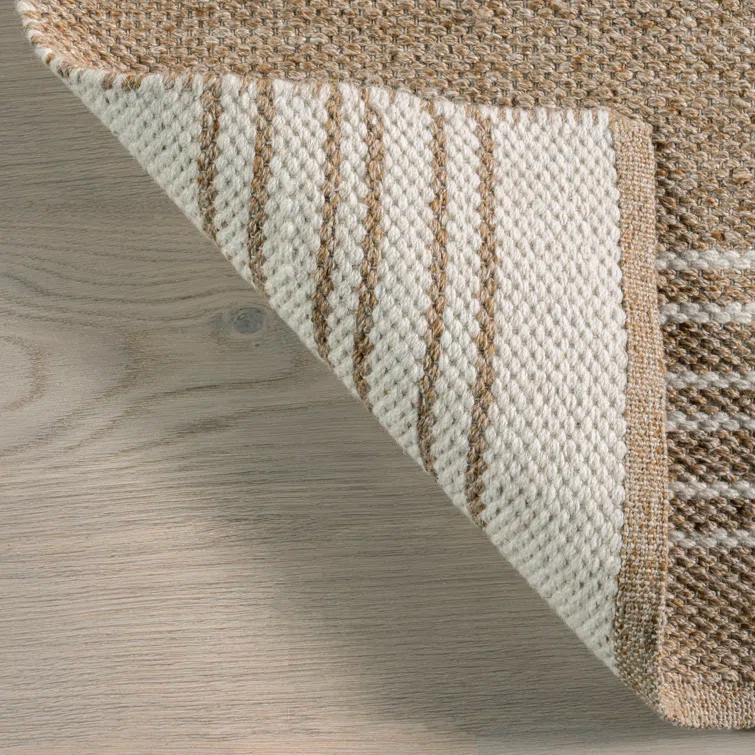 Breakwater Bay Amariana Reversible Striped Wool Area Rug