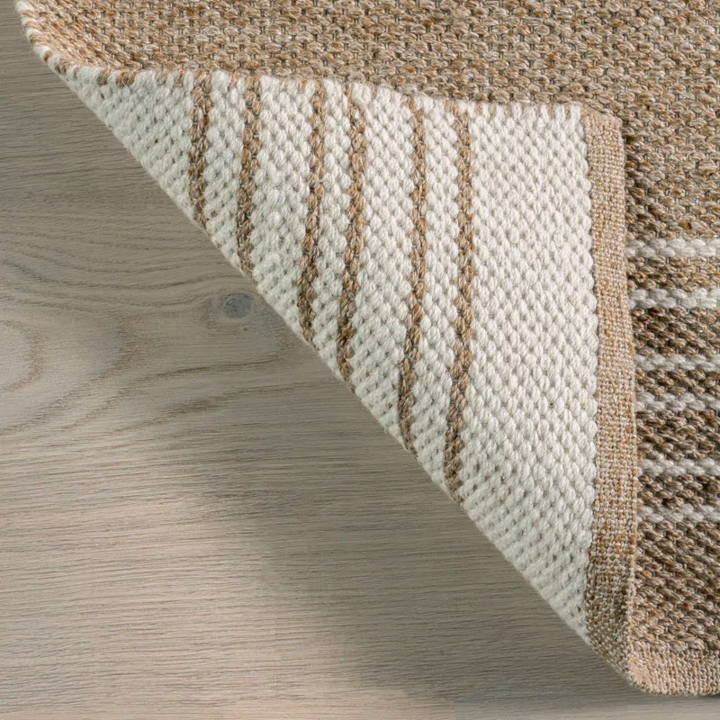 Breakwater Bay Amariana Reversible Striped Wool Area Rug