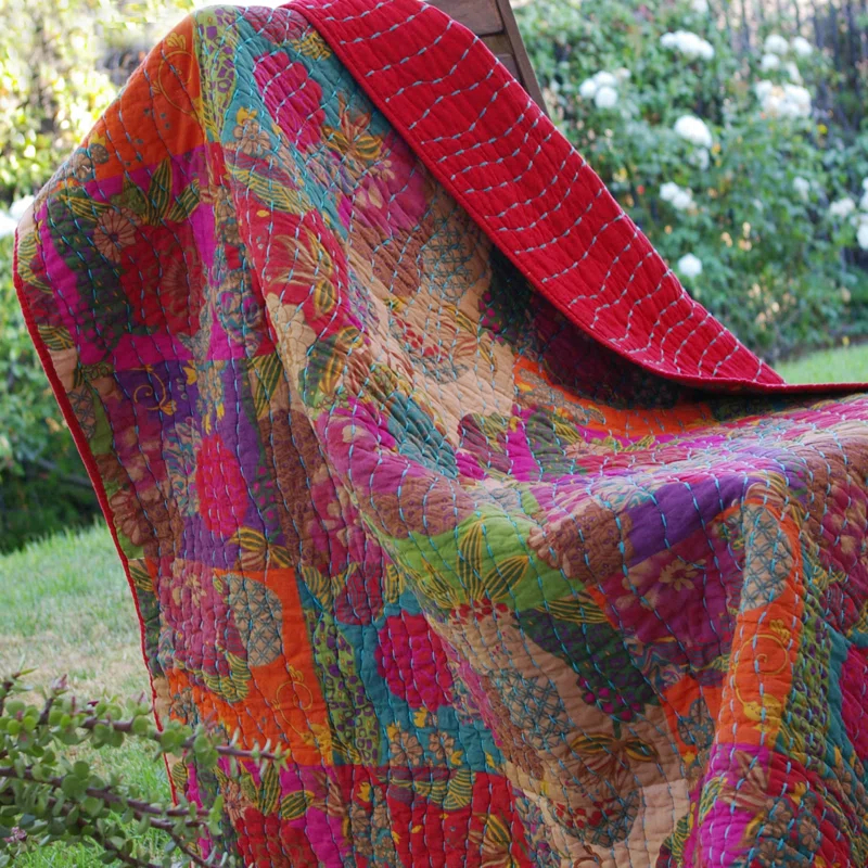 Jewel Patchwork Print Throw Blanket
