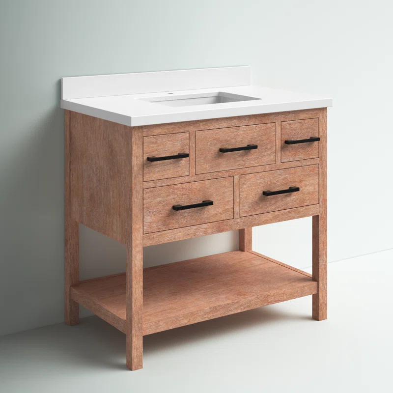 Ari Kitchen & Bath Betty 36'' Single Bathroom Vanity with Quartz Top