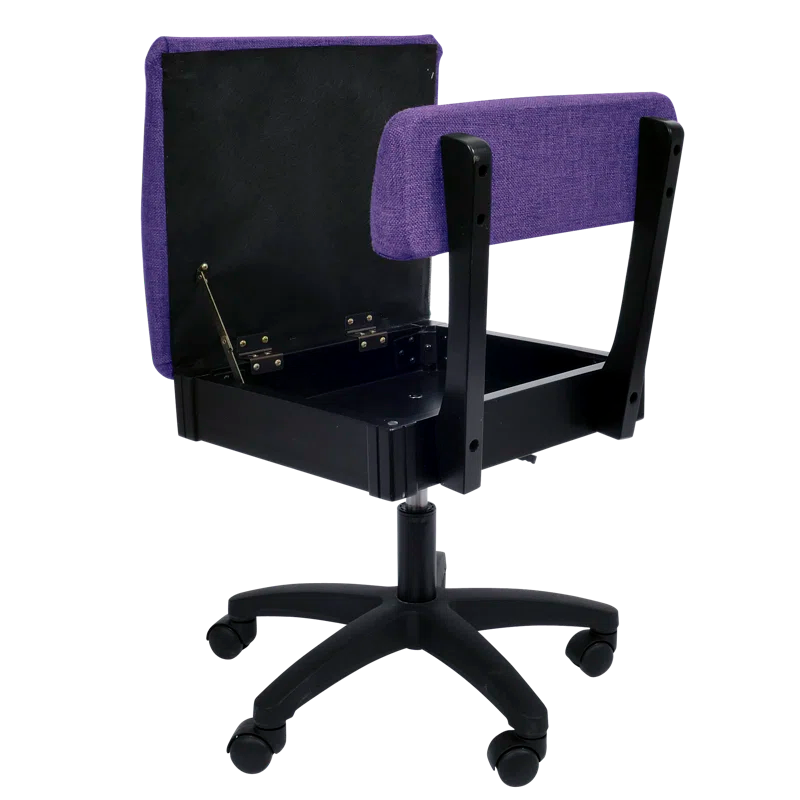 Adjustable Height Hydraulic Sewing Chair with Under Seat Storage by Arrow Classic Sewing Furniture