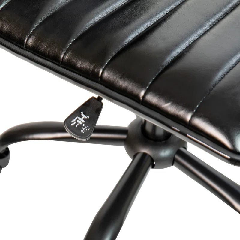 Flash Furniture Merchiston Low-Back Modern Ribbed Upholstered Vinyl Swivel Desk Chair by Flash Furniture