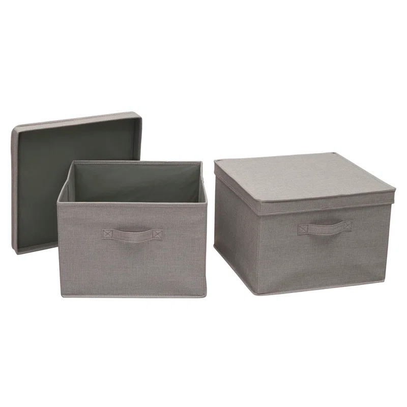 Household Essentials Household Essentials Wide Storage Box Fabric Bin (Set of 2)