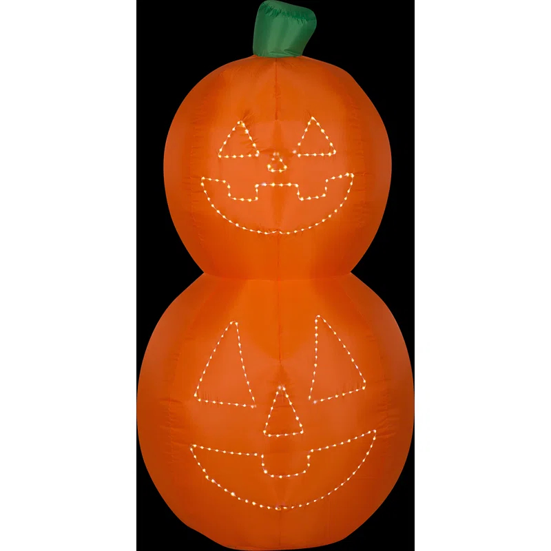 Gemmy Industries Airblown Jack-O'-Lantern Stack with Micro Lights Inflatable