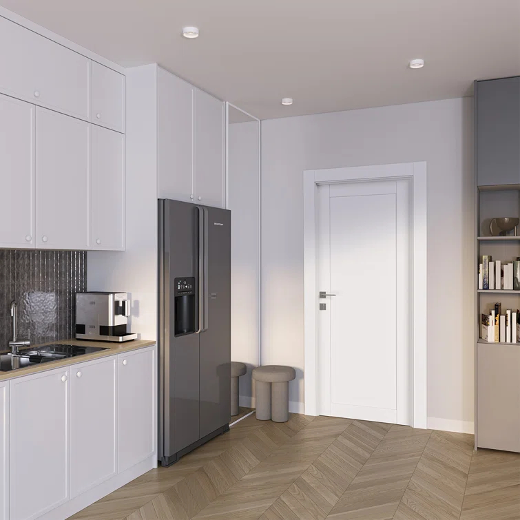 Belldinni 1 Panel Shaker DIY-Friendly Solid Manufactured Wood Paneled Prefinished Standard Interior Door
