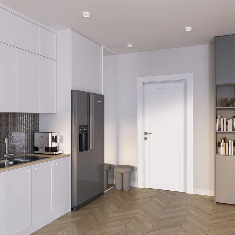 Belldinni 1 Panel Shaker DIY-Friendly Solid Manufactured Wood Paneled Prefinished Standard Interior Door
