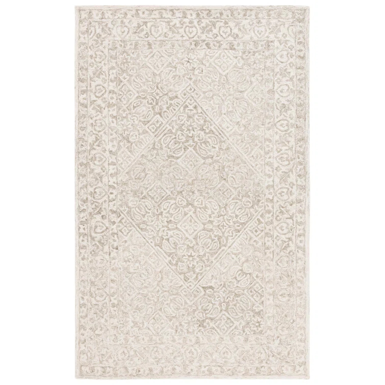 Safavieh Dip Dye Hand Tufted Wool/Cotton Oriental Rug in Sage/Ivory