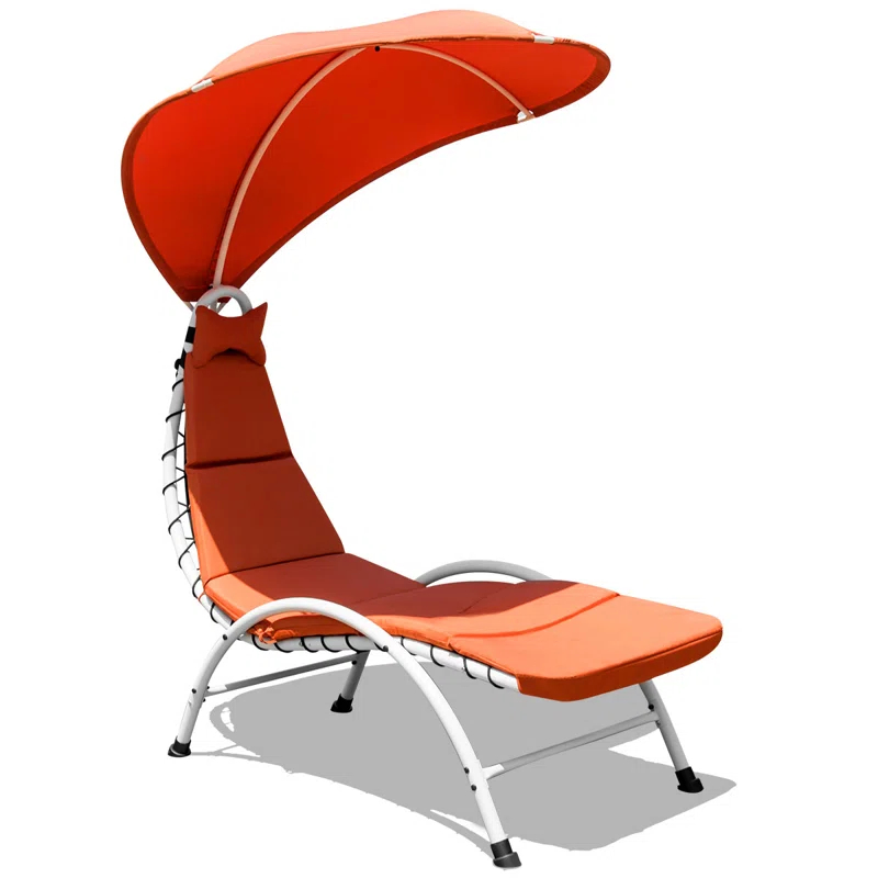 Arlmont & Co. Ganador Outdoor Metal Chaise Lounge , Cushion Included