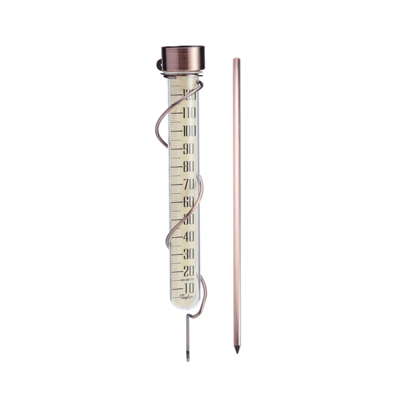 Taylor Taylor Heritage Collection Glass Rain Gauge, 5 Inch Capacity, Bronze