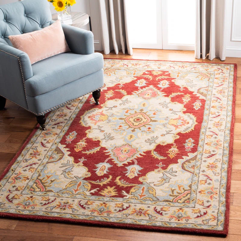 Fleur De Lis Living Mavek Hand Tufted Wool Oriental Rug